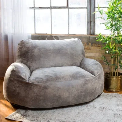 Big Joe Nestle Large Bean Bag Sofa In Cement Polyester
