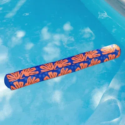 Big Joe Noodle Pool Float, Sweet Shells Berry, Quick Draining Fabric, No Inflation Needed In Blue;orange;sweet Shells Berry