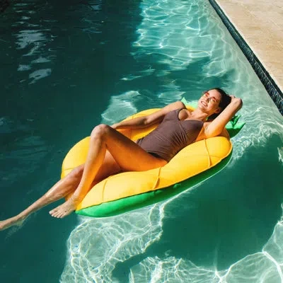 Big Joe Pineapple Fruit Pool Lounger In Fuzzy Peach