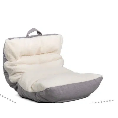 Big Joe Roma Kid's Oat Sherpa Bean Bag Chair In Gray 100% Polyester