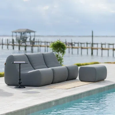 Big Joe Solvana Outdoor Patio Furniture Set, Stitched Weather-resistant In Moonlit Gray