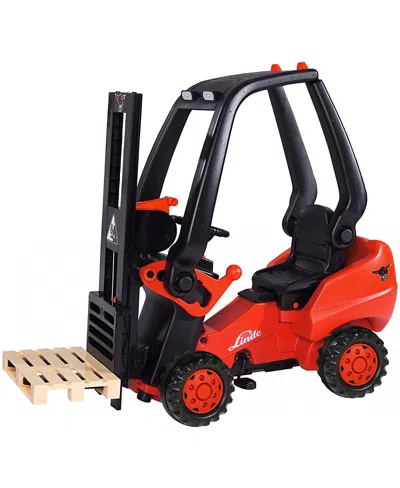 Big Linde Forklift Pedal Ride On Farm Toy Vehicle, Ages 3+ In Red