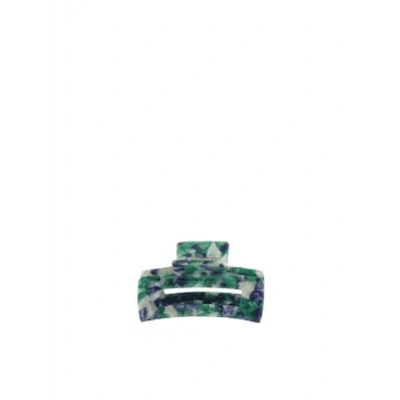 Big Metal Camille Bulldog Hairclip In Black/blue/green From
