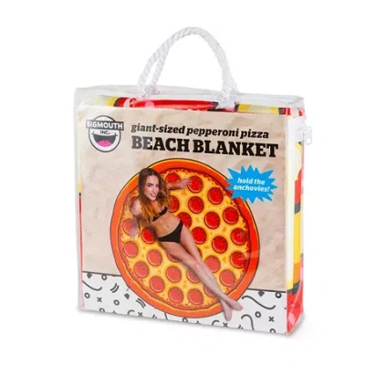 Big Mouth Gigantic Pizza Beach Blanket In Multi