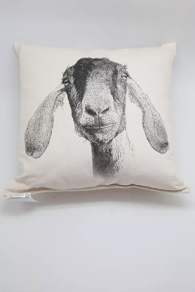 Big Picture Farm Goat Pillow In White