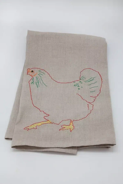 Big Picture Farm Red Hen Tea Towel In Neutral