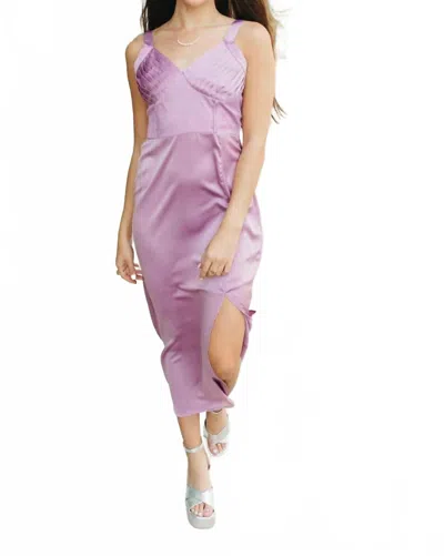 Big Water Blue Sky Blaire Satin Midi Dress In Purple