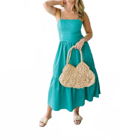Big Water Blue Sky Brinley Tiered Midi Dress In Jade Green