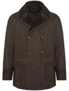 Bigardini Double-breasted Sheepskin Coat In Brown