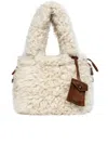 Bigardini Ileana Shearling Tote Bag In White