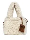 Bigardini Ileana Shearling Tote Bag In Neutral
