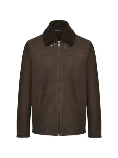 Bigardini Shearling Jacket With Cozy Collar And Structured Silhouette In Multi