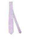 Bigi Milano Floral-print Silk Tie In Purple