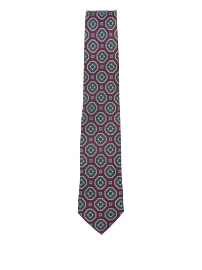 Bigi Milano Geometric-patterned Tie In Red
