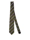 Bigi Milano Striped Silk Tie In Black