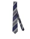 Bigi Milano Striped Silk Tie In Brown
