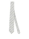 Bigi Milano Striped Silk Tie In White