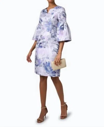 Bigio Collection Bell Sleeve Dress In Lilac In Blue