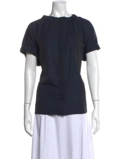 Pre-owned Bigio Collection Crew Neck Short Sleeve Top In Blue