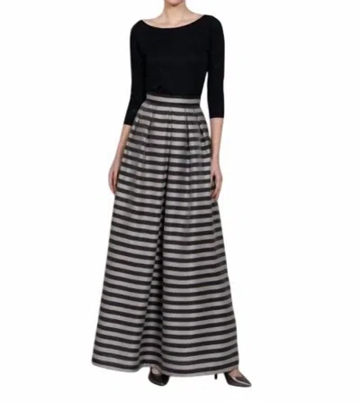 Bigio Collection Full Length Skirt In Black Taupe