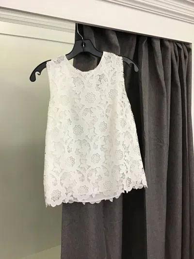 Bigio Collection Lace Top In White