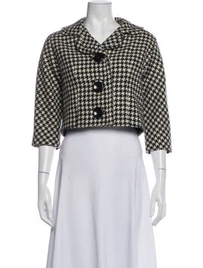 Pre-owned Bigio Collection Wool Houndstooth Print Jacket In Multicolor