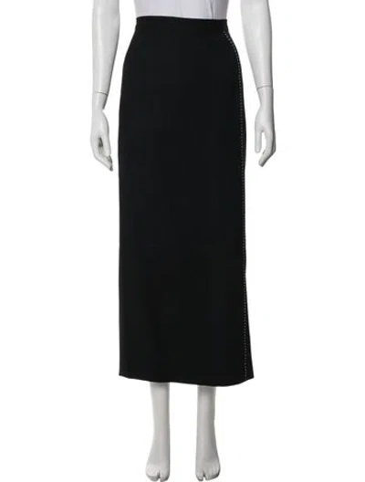 Pre-owned Bigio Collection Wool Long Skirt In Black