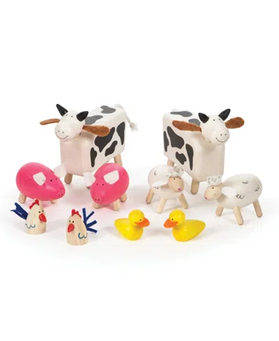 Bigjigs Toys Wooden Farm Animals In Multi