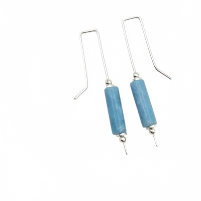 Bijou By Sam Women's Long Bar Threaders Earrings In Larimer Quartz In Blue