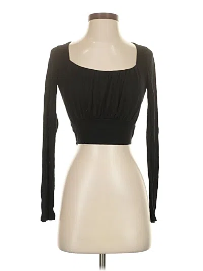 Pre-owned Bijou Long Sleeve Top Black Sweetheart Neckline Tops