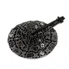 Bijoucreates Black / Grey / White Hand Fan - Black & White Geometric In Black/grey/white