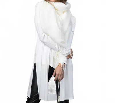 Bijourocks Bamboo Cardigan In Ivory In White
