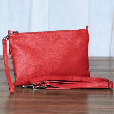 Bijourocks Claudia Clutch Bag In Red In Orange
