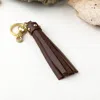 Bijourocks Nat Brass Tassel Key Chain In Chocolate