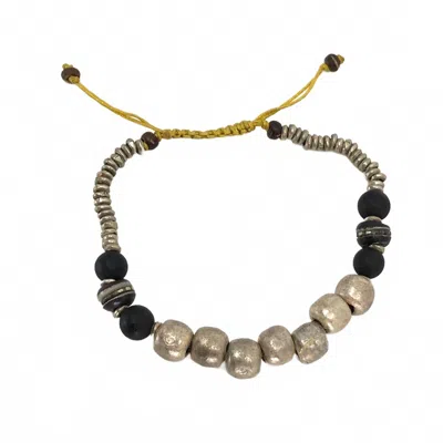 Bijourocks Nomad 4 Bracelet In Silver In Black