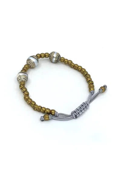 Bijourocks Peace Tribe 3 Bracelet In Silver/grey