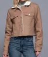 Bijourocks Sherpa Lined Jacket In Cocoa