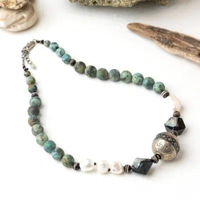 Bijourocks Tribal 1 Necklace In Multi In Silver