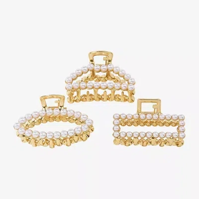 Bijoux Bar 3-pc. Hair Clip In White