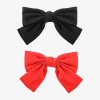Bijoux Bar Black & Red 2-pc. Hair Bow In Black