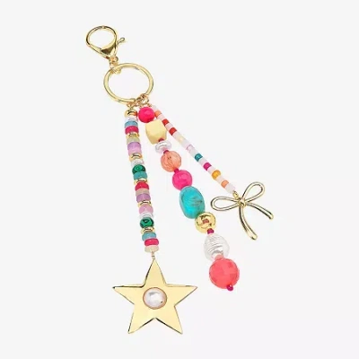 Bijoux Bar Bow Star Bag Charm In Multi