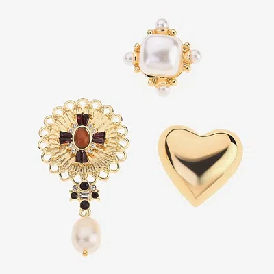 Bijoux Bar Brooch In Yellow