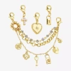 Bijoux Bar Cross Heart Shoe Charm In Gold