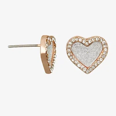 Bijoux Bar Delicates 9.9mm Heart Stud Earrings In Multi