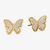 Bijoux Bar Delicates Gold Tone 12.6mm Butterfly Stud Earrings In Gold