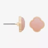 Bijoux Bar Delicates Gold Tone 12mm Clover Stud Earrings In Gold