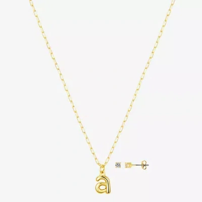 Bijoux Bar Delicates Gold Tone Initial Womens 2-pc. Jewelry Set