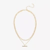 Bijoux Bar Delicates Gold Tone Womens 16 Inch Link Chain Necklace In Yellow