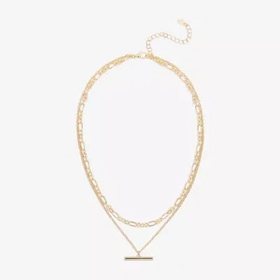 Bijoux Bar Delicates Gold Tone Womens 16 Inch Link Chain Necklace In Yellow