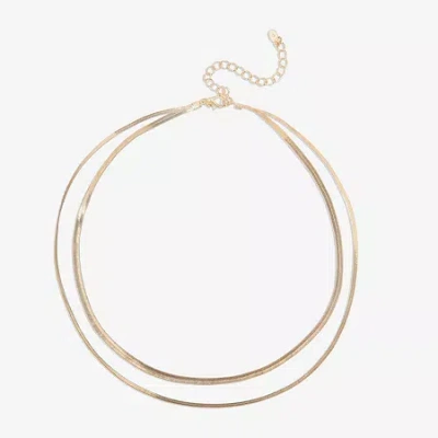 Bijoux Bar Delicates Gold Tone Womens 16 Inch Link Chain Necklace In Yellow